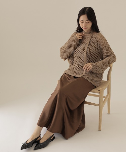 SUWDEE(スーディー)の「sequins knit × camisole dress 3set(ワンピース・レディース・アイボリー/ブラウン・M)」の10枚目の写真