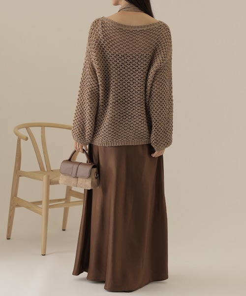 SUWDEE(スーディー)の「sequins knit × camisole dress 3set(ワンピース・レディース・アイボリー/ブラウン・M)」の14枚目の写真