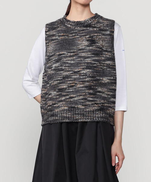 LE GLAZIK | ミックスカラーヤーン ニットベスト WOMEN（ベスト）｜LE