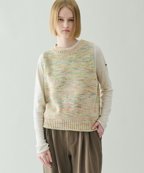 LE GLAZIK | ミックスカラーヤーン ニットベスト WOMEN（ベスト）｜LE