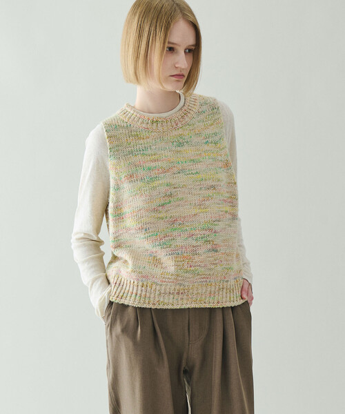 LE GLAZIK | ミックスカラーヤーン ニットベスト WOMEN（ベスト）｜LE