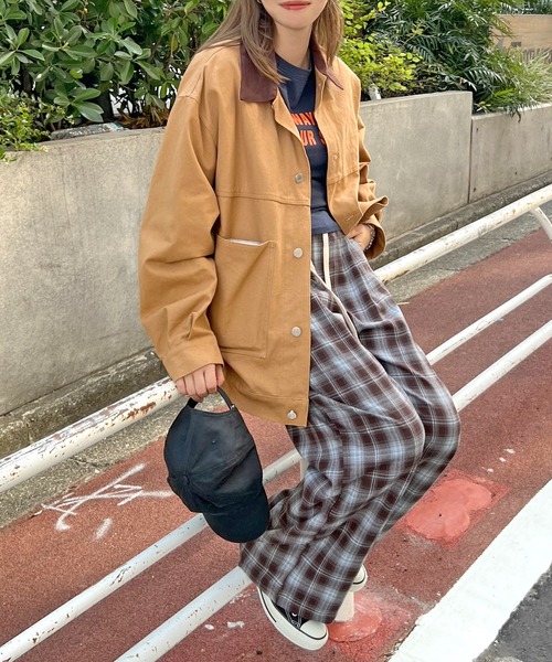 ABYS(アビス)の「チェックイージーパンツ(その他パンツ・レディース・ブラック/ブラウン・LARGE/MEDIUM)」の7枚目の写真