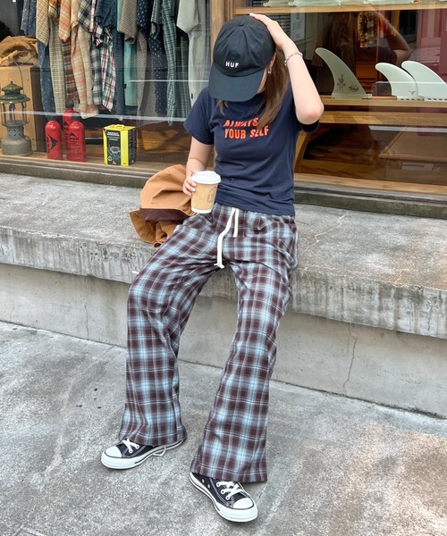 ABYS(アビス)の「チェックイージーパンツ(その他パンツ・レディース・ブラック/ブラウン・LARGE/MEDIUM)」の10枚目の写真