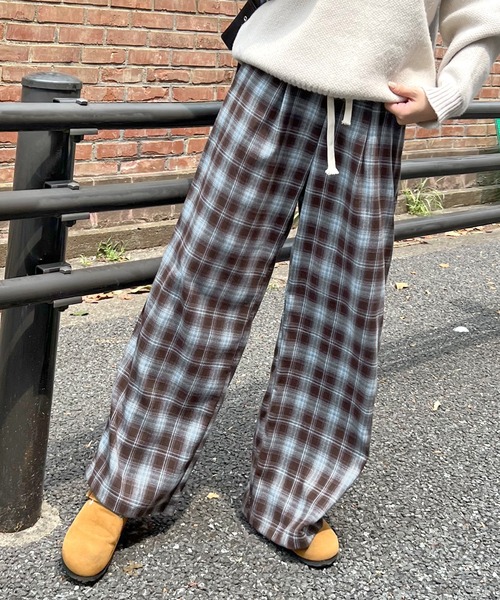 ABYS(アビス)の「チェックイージーパンツ(その他パンツ・レディース・ブラック/ブラウン・LARGE/MEDIUM)」の14枚目の写真