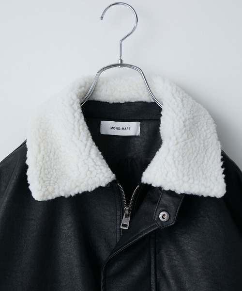 セール】襟ボア 2WAY オーバーサイズ ヴィンテージライク ブルゾン