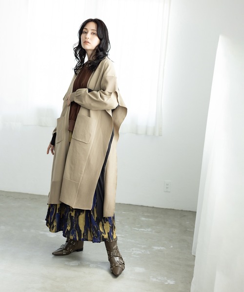 OSMOSIS（オズモーシス）の「切替ニットカーディガン（カーディガン/ボレロ・レディース・ベージュ/ライトベージュ/ブラック・ONE SIZE）」の5枚目の写真