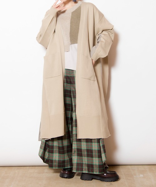 OSMOSIS（オズモーシス）の「切替ニットカーディガン（カーディガン/ボレロ・レディース・ベージュ/ライトベージュ/ブラック・ONE SIZE）」の10枚目の写真