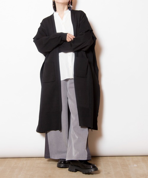 OSMOSIS（オズモーシス）の「切替ニットカーディガン（カーディガン/ボレロ・レディース・ベージュ/ライトベージュ/ブラック・ONE SIZE）」の16枚目の写真