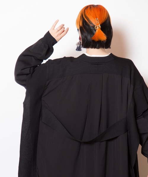 OSMOSIS（オズモーシス）の「切替ニットカーディガン（カーディガン/ボレロ・レディース・ベージュ/ライトベージュ/ブラック・ONE SIZE）」の20枚目の写真