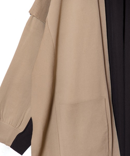 OSMOSIS（オズモーシス）の「切替ニットカーディガン（カーディガン/ボレロ・レディース・ベージュ/ライトベージュ/ブラック・ONE SIZE）」の22枚目の写真