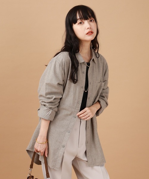 GLOBAL WORK(グローバルワーク)の「やわらかリッチネルレギュラーシャツ/498079(シャツ/ブラウス・メンズ・ブラック/グレイッシュベージュ/ブラウン系その他/オフホワイト/ブラック系その他/ブルー/ベージュ系その他2/ピンク/ブラウン/グリーン/チャコール/ネイビー・SMALL/MEDIUM/LARGE/X-LARGE/X-SMALL/3XL/XX-LARGE)」の7枚目の写真