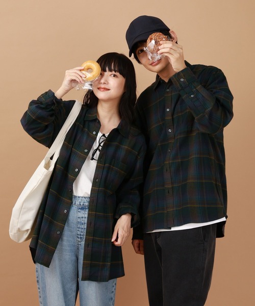 GLOBAL WORK(グローバルワーク)の「やわらかリッチネルレギュラーシャツ/498079(シャツ/ブラウス・メンズ・ブラック/グレイッシュベージュ/ブラウン系その他/オフホワイト/ブラック系その他/ブルー/ベージュ系その他2/ピンク/ブラウン/グリーン/チャコール/ネイビー・SMALL/MEDIUM/LARGE/X-LARGE/X-SMALL/3XL/XX-LARGE)」の9枚目の写真
