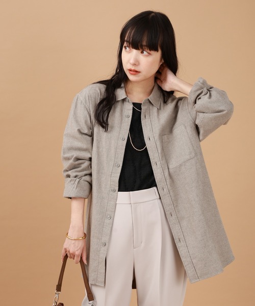 GLOBAL WORK(グローバルワーク)の「やわらかリッチネルレギュラーシャツ/498079(シャツ/ブラウス・メンズ・ブラック/グレイッシュベージュ/ブラウン系その他/オフホワイト/ブラック系その他/ブルー/ベージュ系その他2/ピンク/ブラウン/グリーン/チャコール/ネイビー・SMALL/MEDIUM/LARGE/X-LARGE/X-SMALL/3XL/XX-LARGE)」の17枚目の写真