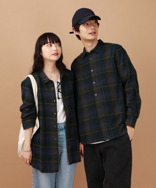 GLOBAL WORK(グローバルワーク)の「やわらかリッチネルレギュラーシャツ/498079(シャツ/ブラウス・メンズ・ブラック/グレイッシュベージュ/ブラウン系その他/オフホワイト/ブラック系その他/ブルー/ベージュ系その他2/ピンク/ブラウン/グリーン/チャコール/ネイビー・SMALL/MEDIUM/LARGE/X-LARGE/X-SMALL/3XL/XX-LARGE)」の21枚目の写真