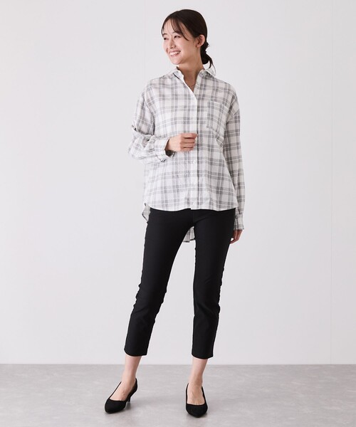 Jayro(ジャイロ)の「2WAYチェックシャツ(シャツ/ブラウス・レディース・ダークブラウン/グレー/ホワイト系その他2・FREE)」の11枚目の写真