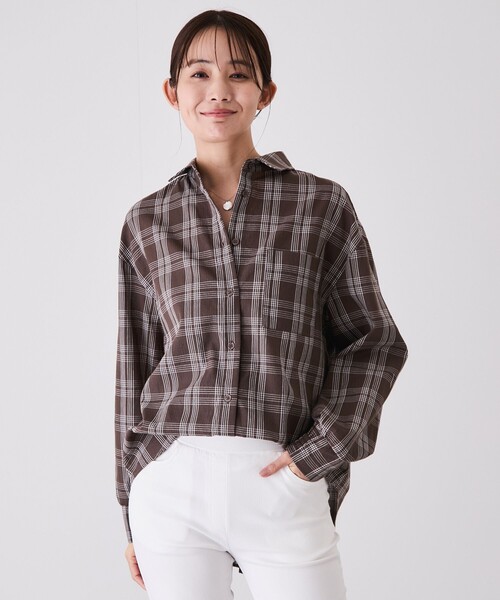 Jayro(ジャイロ)の「2WAYチェックシャツ(シャツ/ブラウス・レディース・ダークブラウン/グレー/ホワイト系その他2・FREE)」の15枚目の写真