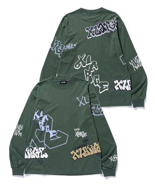 XLARGE(エクストララージ)の「GRAFFITI L/S TEE(Tシャツ/カットソー・メンズ・ホワイト/ブラック/グリーン・XL/L/M)」の3枚目の写真