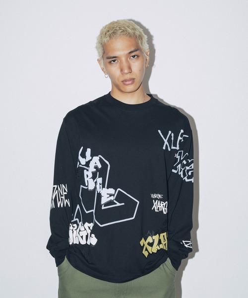 XLARGE(エクストララージ)の「GRAFFITI L/S TEE(Tシャツ/カットソー・メンズ・ホワイト/ブラック/グリーン・XL/L/M)」の2枚目の写真