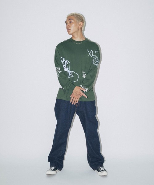 XLARGE(エクストララージ)の「GRAFFITI L/S TEE(Tシャツ/カットソー・メンズ・ホワイト/ブラック/グリーン・XL/L/M)」の15枚目の写真