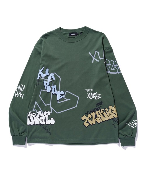 XLARGE(エクストララージ)の「GRAFFITI L/S TEE(Tシャツ/カットソー・メンズ・ホワイト/ブラック/グリーン・XL/L/M)」の6枚目の写真