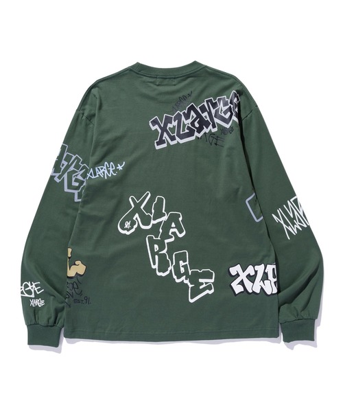 XLARGE(エクストララージ)の「GRAFFITI L/S TEE(Tシャツ/カットソー・メンズ・ホワイト/ブラック/グリーン・XL/L/M)」の7枚目の写真
