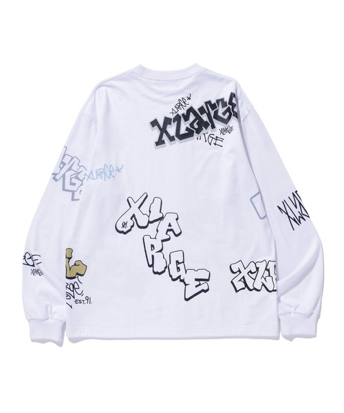 XLARGE(エクストララージ)の「GRAFFITI L/S TEE(Tシャツ/カットソー・メンズ・ホワイト/ブラック/グリーン・XL/L/M)」の9枚目の写真