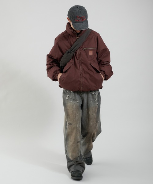 ライトダック中綿ボリュームスタンドネックブルゾン（ブルゾン