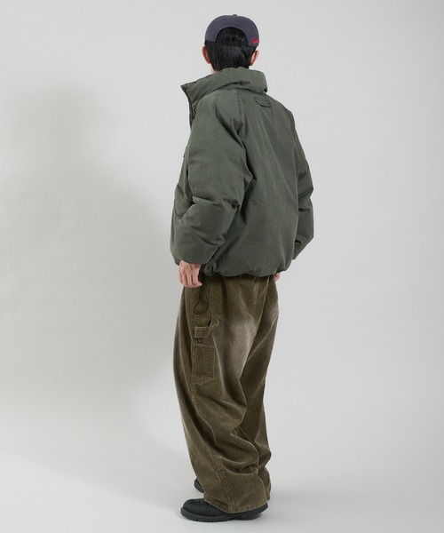 Perushu ライトダック中綿ボリュームスタンドネックブルゾン カーキ M ライトダック中綿ボリュームスタンドネックブルゾン（ブルゾン
