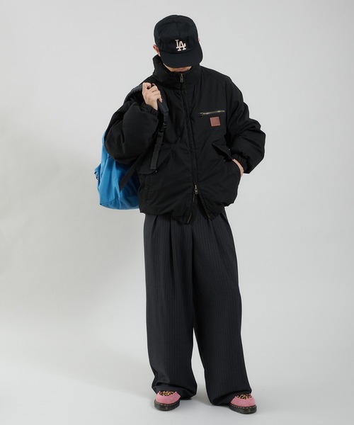 ライトダック中綿ボリュームスタンドネックブルゾン（ブルゾン