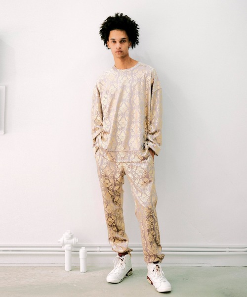 NOISE MAKER（ノイズメーカー）の「ダマスクパターンベロアパンツ（その他パンツ・メンズ・グレー/グリーン/オレンジ・XL/L/M/S）」の6枚目の写真