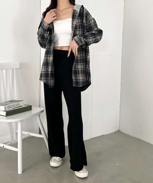 CLEA（クレア）の「リブニットストレートパンツ（その他パンツ・レディース・ブラック/ブラウン/アイボリー/グレー・FREE）」の18枚目の写真