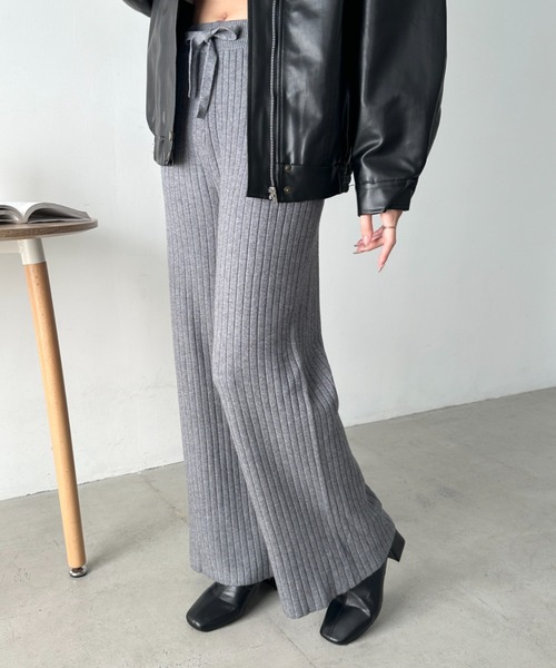 CLEA（クレア）の「リブニットストレートパンツ（その他パンツ・レディース・ブラック/ブラウン/アイボリー/グレー・FREE）」の21枚目の写真