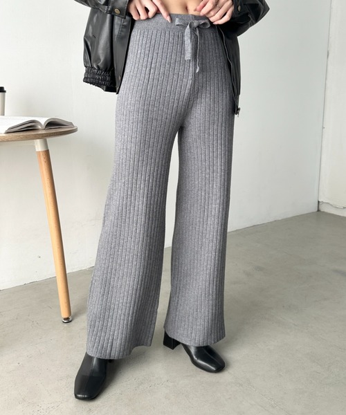 CLEA（クレア）の「リブニットストレートパンツ（その他パンツ・レディース・ブラック/ブラウン/アイボリー/グレー・FREE）」の19枚目の写真