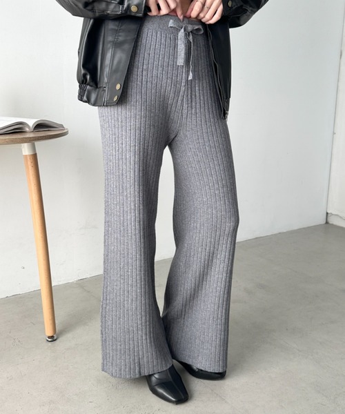 CLEA（クレア）の「リブニットストレートパンツ（その他パンツ・レディース・ブラック/ブラウン/アイボリー/グレー・FREE）」の20枚目の写真