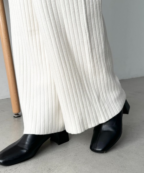 CLEA（クレア）の「リブニットストレートパンツ（その他パンツ・レディース・ブラック/ブラウン/アイボリー/グレー・FREE）」の8枚目の写真