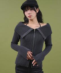 オフショルダー」に該当するトップス（ブラック/黒色系）ファッション