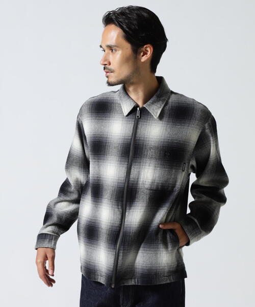 AVIREX（アヴィレックス）の「OMBRE CHECK ZIP UP SHIRT / オンブレチェック ジップアップシャツ / AVIREX / アヴィレックス（シャツ/ブラウス・メンズ・ブラック/ブラウン・MEDIUM/LARGE/X-LARGE/XX-LARGE）」の7枚目の写真
