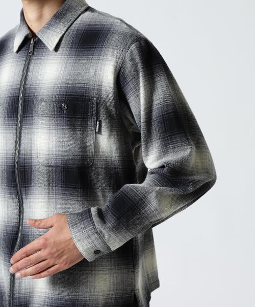 AVIREX（アヴィレックス）の「OMBRE CHECK ZIP UP SHIRT / オンブレチェック ジップアップシャツ / AVIREX / アヴィレックス（シャツ/ブラウス・メンズ・ブラック/ブラウン・MEDIUM/LARGE/X-LARGE/XX-LARGE）」の12枚目の写真