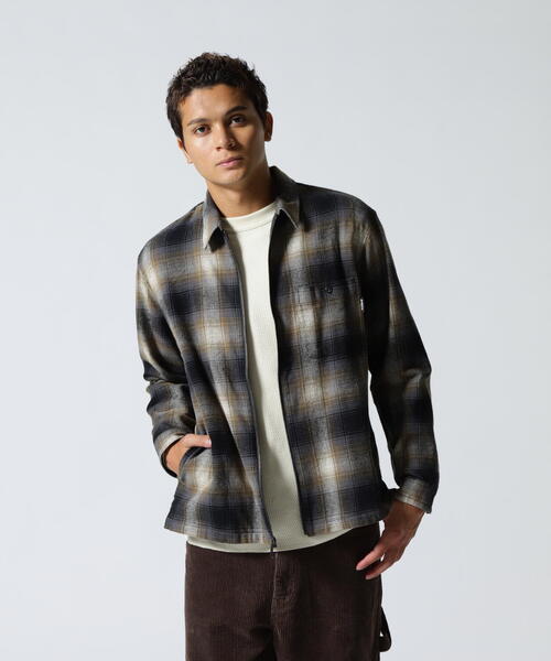 AVIREX（アヴィレックス）の「OMBRE CHECK ZIP UP SHIRT / オンブレチェック ジップアップシャツ / AVIREX / アヴィレックス（シャツ/ブラウス・メンズ・ブラック/ブラウン・MEDIUM/LARGE/X-LARGE/XX-LARGE）」の16枚目の写真
