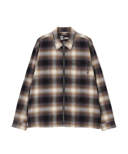 AVIREX（アヴィレックス）の「OMBRE CHECK ZIP UP SHIRT / オンブレチェック ジップアップシャツ / AVIREX / アヴィレックス（シャツ/ブラウス・メンズ・ブラック/ブラウン・MEDIUM/LARGE/X-LARGE/XX-LARGE）」の17枚目の写真
