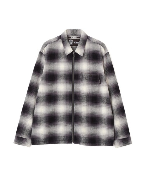 AVIREX（アヴィレックス）の「OMBRE CHECK ZIP UP SHIRT / オンブレチェック ジップアップシャツ / AVIREX / アヴィレックス（シャツ/ブラウス・メンズ・ブラック/ブラウン・MEDIUM/LARGE/X-LARGE/XX-LARGE）」の3枚目の写真