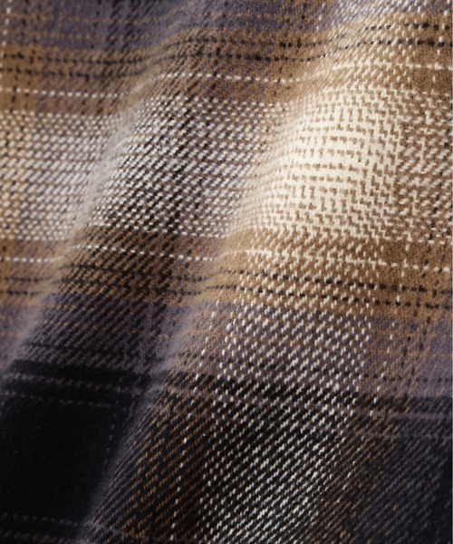 AVIREX（アヴィレックス）の「OMBRE CHECK ZIP UP SHIRT / オンブレチェック ジップアップシャツ / AVIREX / アヴィレックス（シャツ/ブラウス・メンズ・ブラック/ブラウン・MEDIUM/LARGE/X-LARGE/XX-LARGE）」の6枚目の写真