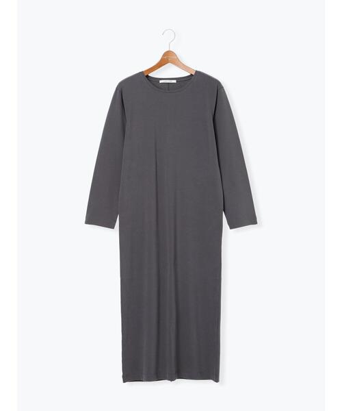 Lugnoncure（ルノンキュール）の「クルーネックロングワンピース（ワンピース・レディース・ブラウン/チャコールグレー・F）」の6枚目の写真
