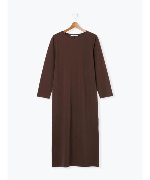 Lugnoncure（ルノンキュール）の「クルーネックロングワンピース（ワンピース・レディース・ブラウン/チャコールグレー・F）」の7枚目の写真