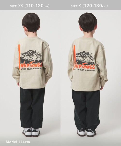 WILD THINGS(ワイルドシングス)の「<WILD THINGS>プリント ロングTシャツ / キッズ 110cm-130cm(Tシャツ/カットソー・キッズ・ナチュラル/ライトブルー/パープル・XS(110-120cm)/S(120-130cm))」の17枚目の写真