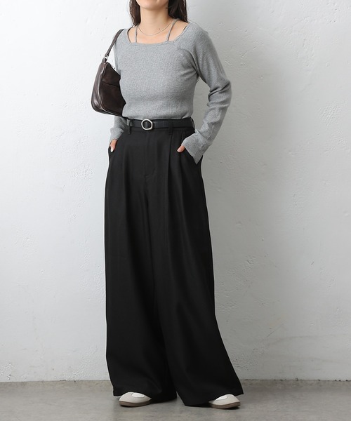 COLONY 2139（コロニートゥーワンスリーナイン）の「2タックワイドスラックス（スラックス・レディース・ブラック/チャコールグレー/ブラウン・SMALL/MEDIUM/LARGE）」の18枚目の写真