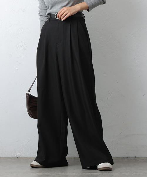 COLONY 2139（コロニートゥーワンスリーナイン）の「2タックワイドスラックス（スラックス・レディース・ブラック/チャコールグレー/ブラウン・SMALL/MEDIUM/LARGE）」の14枚目の写真