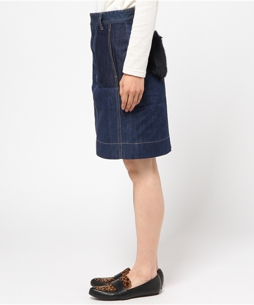 OUTLET（アウトレット）の「【CAPRICIEUX LE'MAGE】ファーポケデニムSK（スカート・レディース・ワンウォッシュ・36/38）」の4枚目の写真