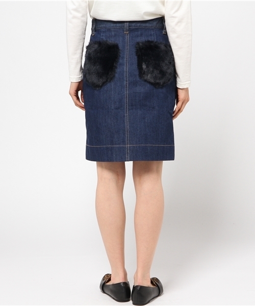 OUTLET（アウトレット）の「【CAPRICIEUX LE'MAGE】ファーポケデニムSK（スカート・レディース・ワンウォッシュ・36/38）」の5枚目の写真
