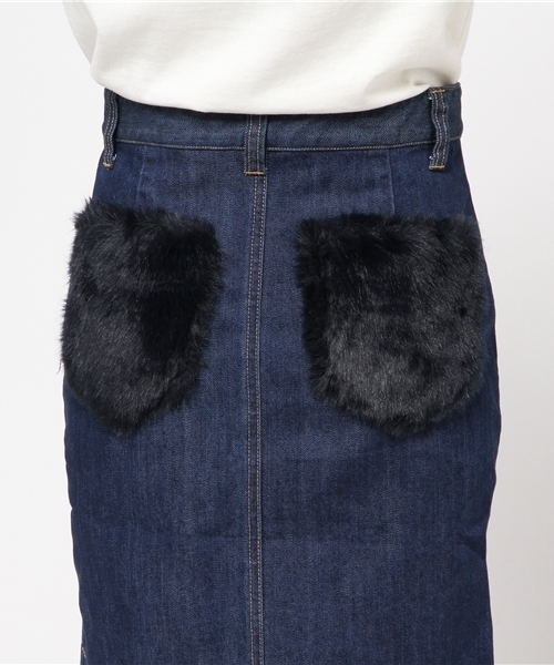 OUTLET（アウトレット）の「【CAPRICIEUX LE'MAGE】ファーポケデニムSK（スカート・レディース・ワンウォッシュ・36/38）」の7枚目の写真